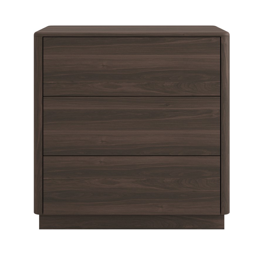 Modern Walnut 3 Drawer Chest of Drawers - Rowan