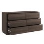 Modern Walnut 6 Drawer Chest of Drawers - Rowan