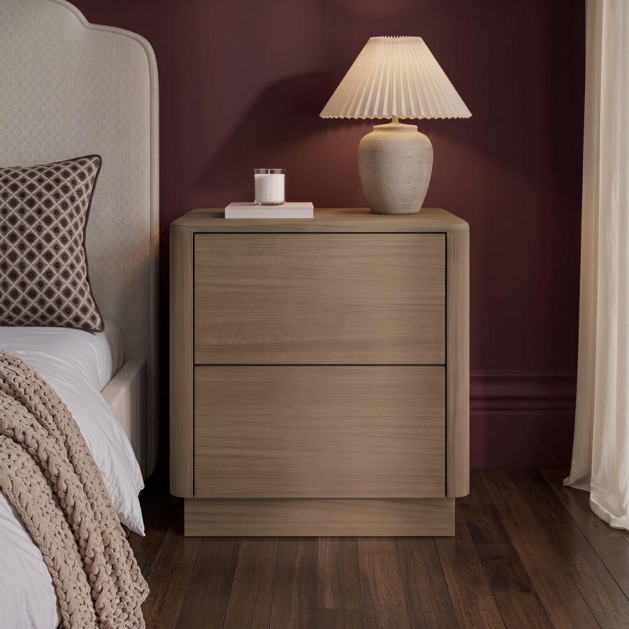 Rowan 2 Drawer Bedside in Oak Effect 