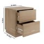Rowan 2 Drawer Bedside in Oak Effect 