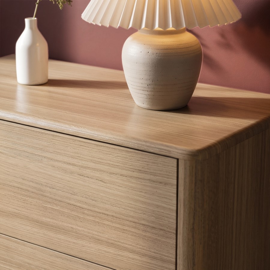 Modern Oak 3 Drawer Chest of Drawers - Rowan