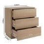 Modern Oak 3 Drawer Chest of Drawers - Rowan