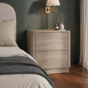 RWO007 Modern Light Oak 2 Drawer Bedside Table - Rowan