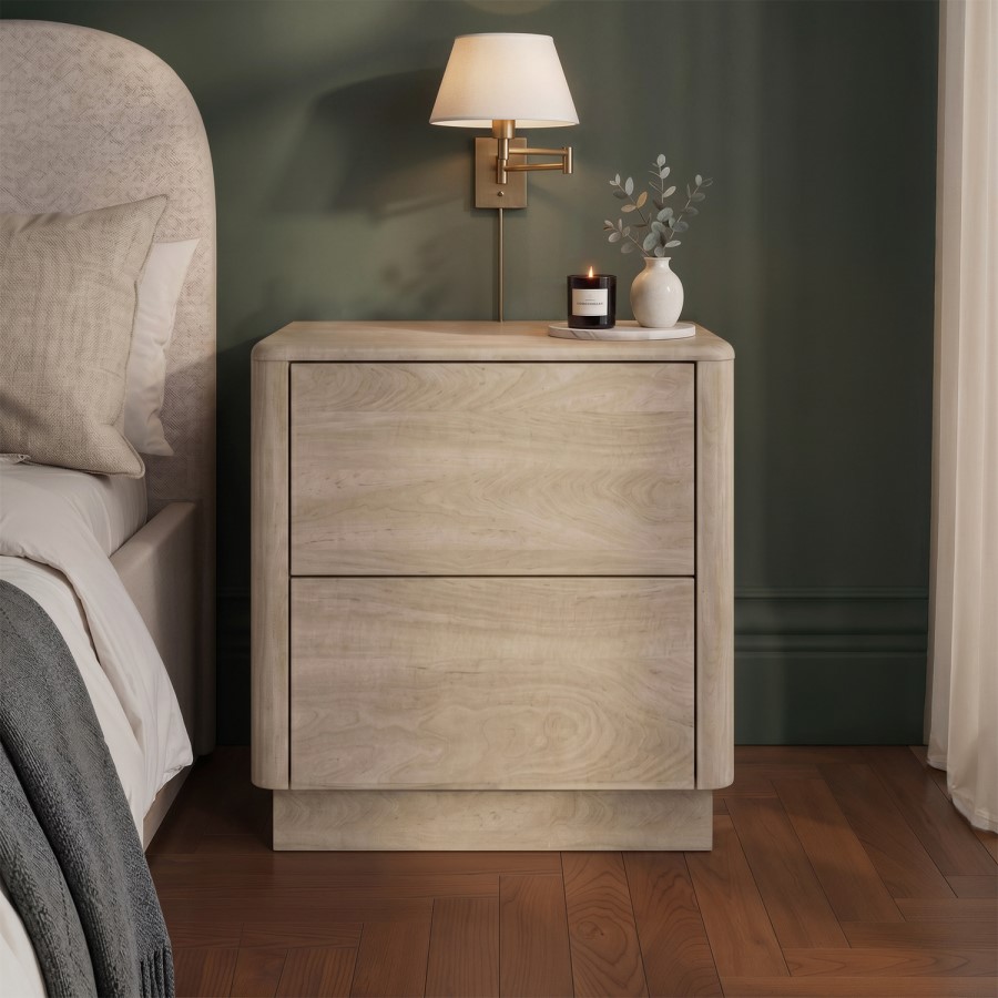Rowan 2 Drawer Bedside in Light Oak Effect 