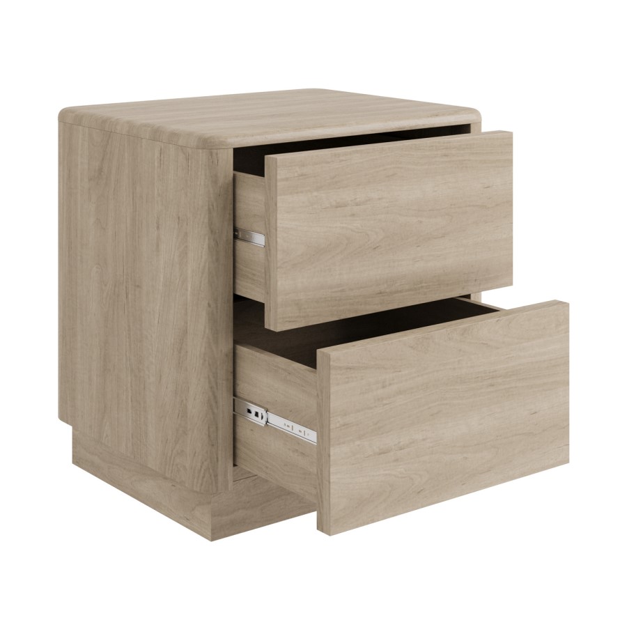 Rowan 2 Drawer Bedside in Light Oak Effect 