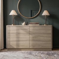 Modern Light Oak 6 Drawer Chest of Drawers - Rowan