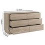 Modern Light Oak 6 Drawer Chest of Drawers - Rowan