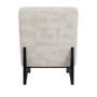 Beige Jacquard Patterned Fabric Accent Chair - Raya