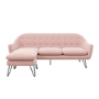 Pink Fabric Reversible L Shaped Sofa - Seats 3 - Rylee