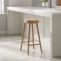 A1/RYN001 ONLY OPENED - Solid Weathered Oak Kitchen Counter Stool - 70cm - Rayne