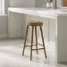 Solid Weathered Oak Kitchen Counter Stool - 70cm - Rayne