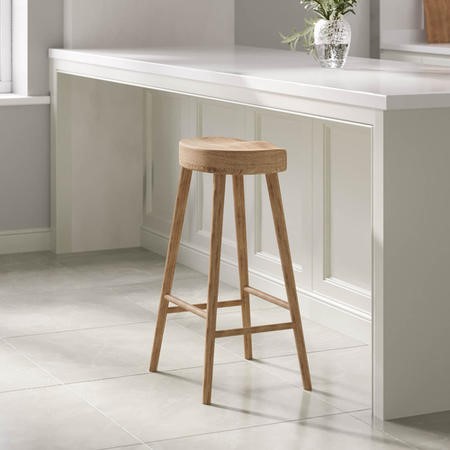 Solid Weathered Oak Kitchen Counter Stool - 70cm - Rayne - Furniture123