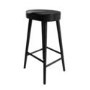 Set of 4 Black Solid Oak Kitchen Counter Stools - 70cm - Rayne