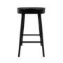 Set of 4 Black Solid Oak Kitchen Counter Stools - 70cm - Rayne