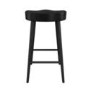 Set of 4 Black Solid Oak Kitchen Counter Stools - 70cm - Rayne