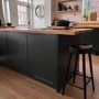 GRADE A2 - Black Solid Oak Kitchen Stool - 70cm - Rayne