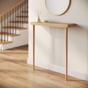 A1/RYN003 GRADE A1 - Extra Small & Narrow Weathered Oak Console Table - 80cm - Rayne