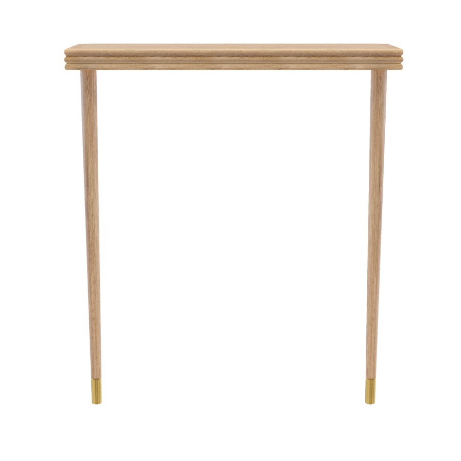 Extra Small & Narrow Solid Weathered Oak Console Table - 80cm - Rayne