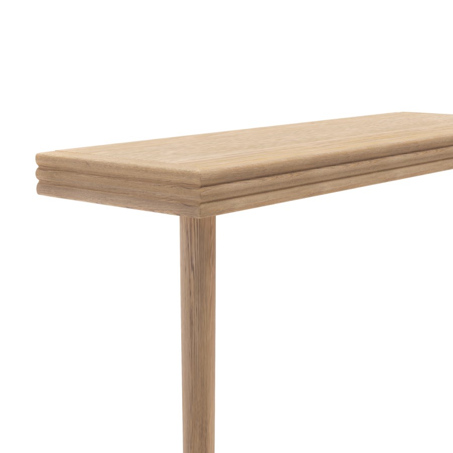 Extra Small & Narrow Solid Weathered Oak Console Table - 80cm - Rayne