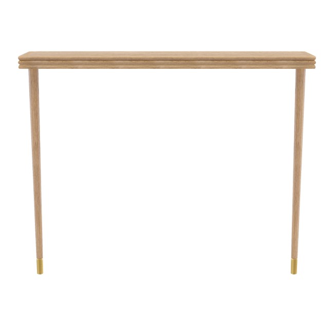 Small & Narrow Weathered Oak Console Table - 115cm - Rayne