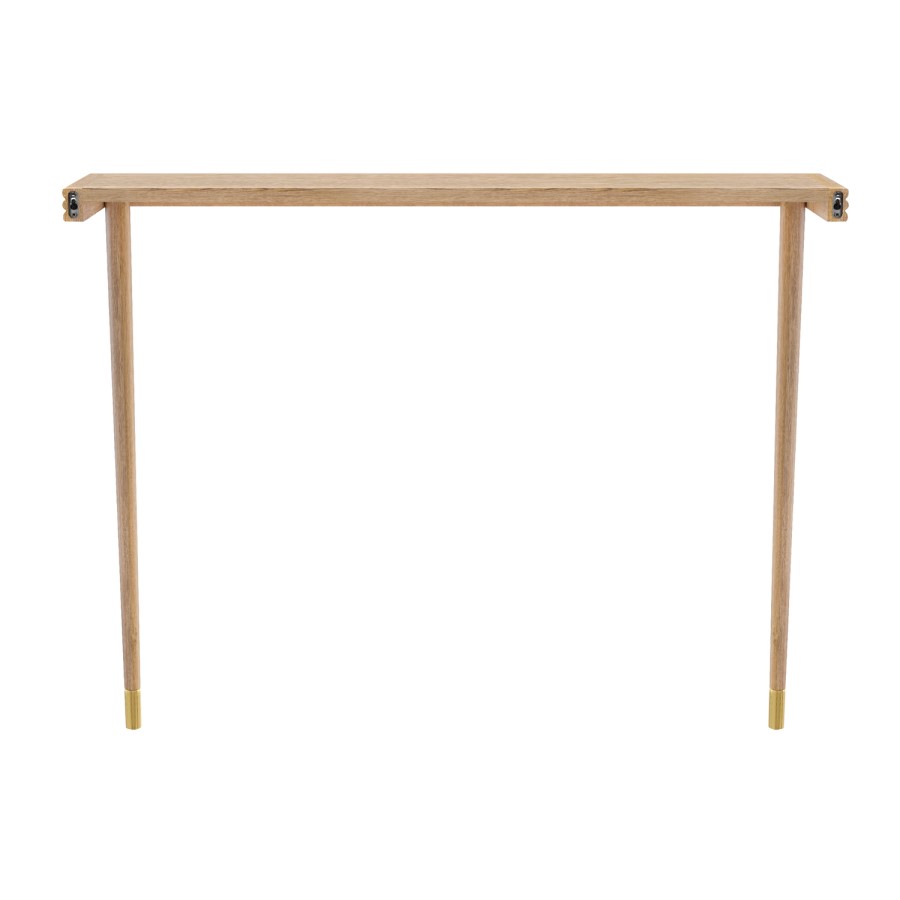 Small & Narrow Solid Weathered Oak Console Table - 115cm - Rayne