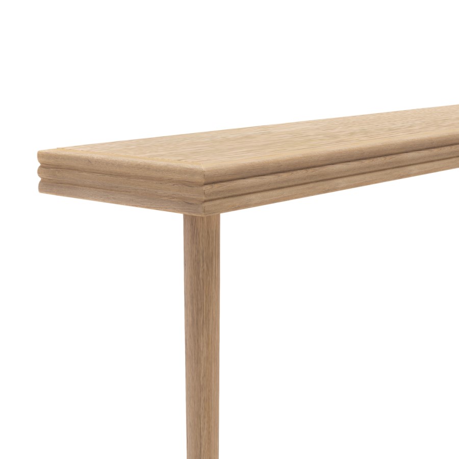 Small & Narrow Solid Weathered Oak Console Table - 115cm - Rayne