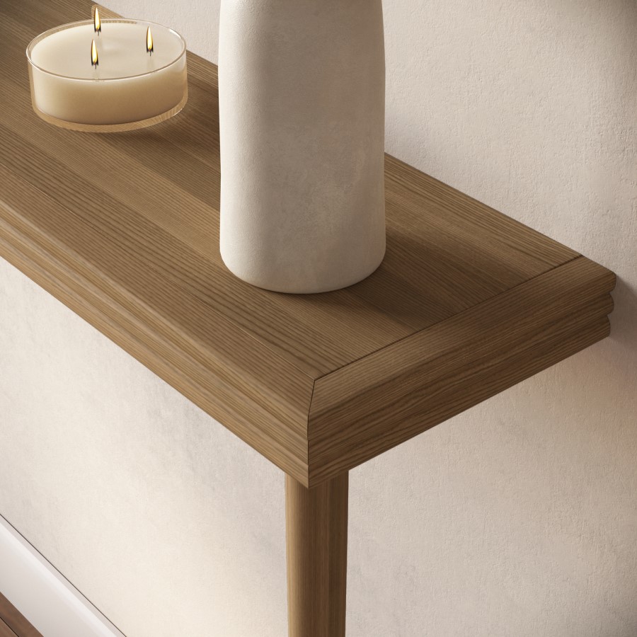 Large & Narrow Solid Weathered Oak Console Table - 150cm - Rayne