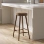 Walnut Solid Oak Kitchen Counter Stool - 70cm - Rayne