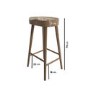 Walnut Solid Oak Kitchen Counter Stool - 70cm - Rayne