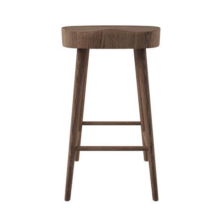 Walnut Solid Oak Kitchen Counter Stool - 70cm - Rayne