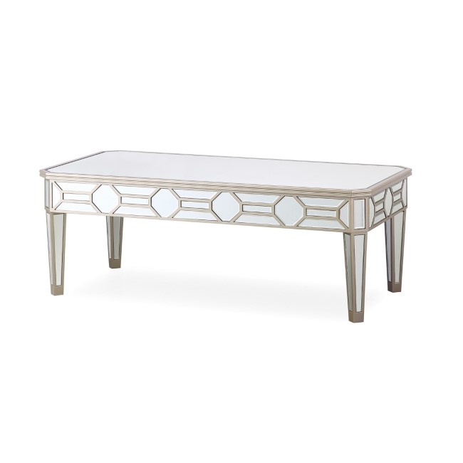 Rosa Mirrored Coffee Table with Patterns - Vida Living