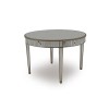 Rosa Round Mirrored Dining Table with Gold Edge - Vida Living