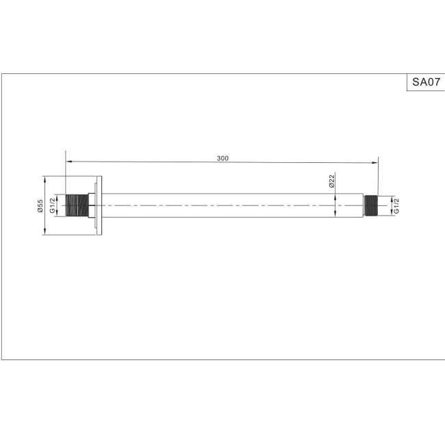 Ceiling Arm Chrome Round 250mm