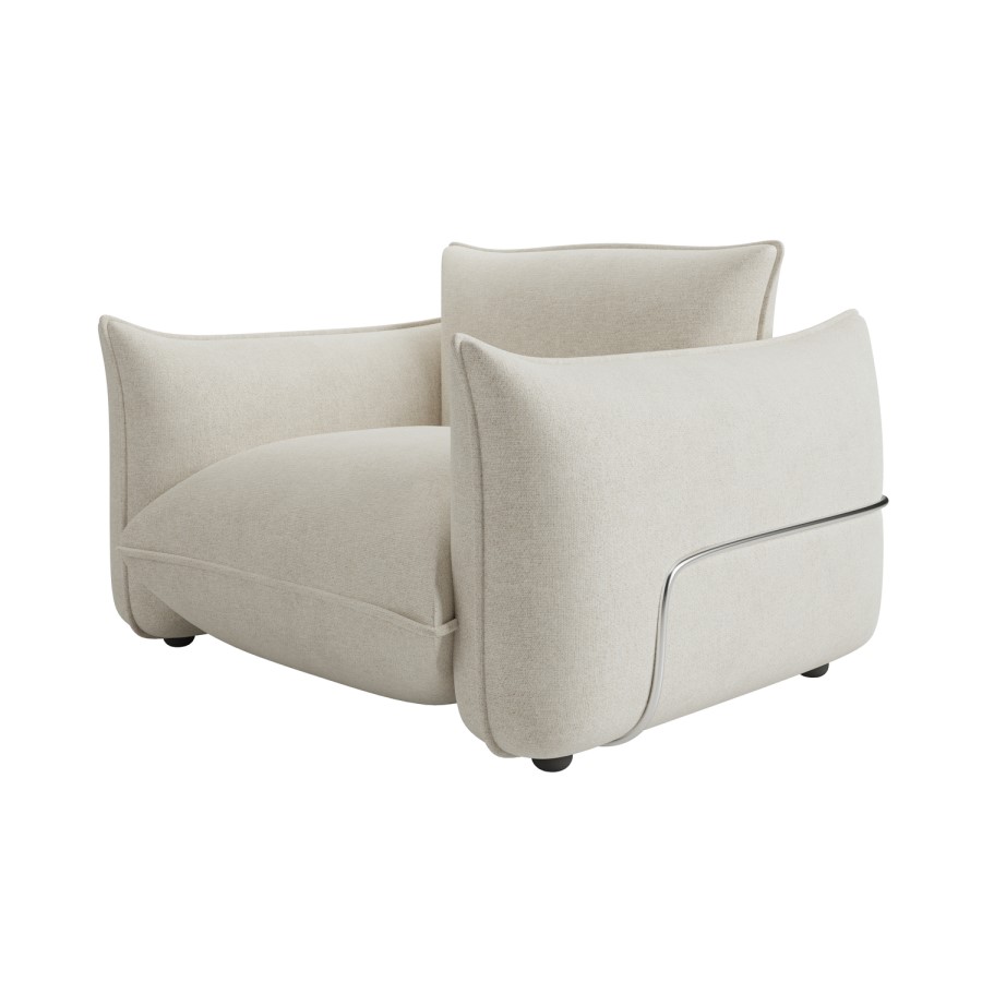 ALMOST PERFECT - Beige Chenille Cloud Armchair - Santo