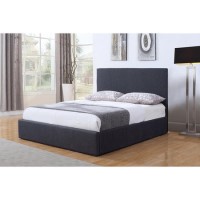 GRADE A1 - Safina Kingsize Ottoman Bed in Charcoal Grey Fabric