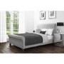 GRADE A2 - Safina Roll Top Double Sleigh Bed in Grey Velvet