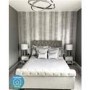 GRADE A2 - Safina Roll Top Double Sleigh Bed in Grey Velvet