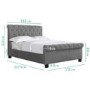 GRADE A2 - Safina Roll Top Double Sleigh Bed in Grey Velvet