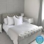 GRADE A2 - Safina Roll Top Double Sleigh Bed in Grey Velvet