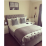 GRADE A1 - Safina Grey Velvet Double Bed 