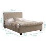 GRADE A1 - Safina Roll Top Double Sleigh Bed in Beige Velvet