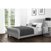 GRADE A1 - Safina Grey Velvet King Size Bed with Roll Top 