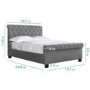 GRADE A1 - Safina Roll Top Kingsize Sleigh Bed in Grey Velvet