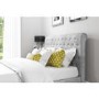 GRADE A1 - Safina Roll Top Kingsize Sleigh Bed in Grey Velvet