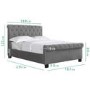 GRADE A2 - Safina Roll Top Kingsize Sleigh Bed in Grey Velvet