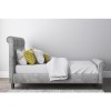 GRADE A1 - Safina Grey Velvet King Size Bed with Roll Top 