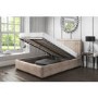 Safina Double Ottoman Bed with Stud Detailing in Beige Velvet