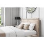 Safina Double Ottoman Bed with Stud Detailing in Beige Velvet