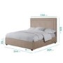 Safina Double Ottoman Bed with Stud Detailing in Beige Velvet
