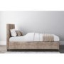 Safina Double Ottoman Bed with Stud Detailing in Beige Velvet